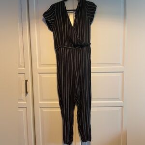 Abercrombie & Fitch Black with White Stripe Jumpsuit XL